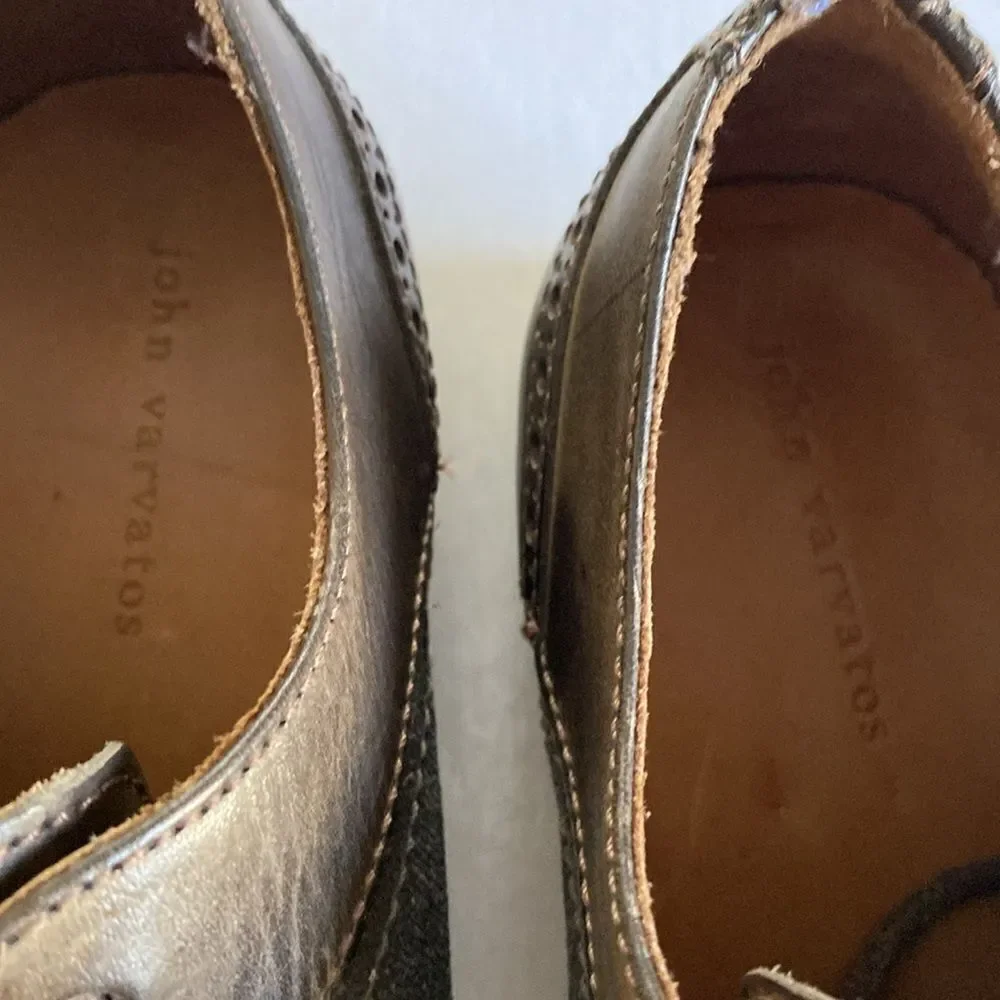 John Varvatos Men’s Brown Wing Tip Derby Shoes Size 9.5 M. Made in Brazil